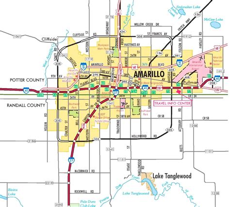 Amarillo road map - Ontheworldmap.com