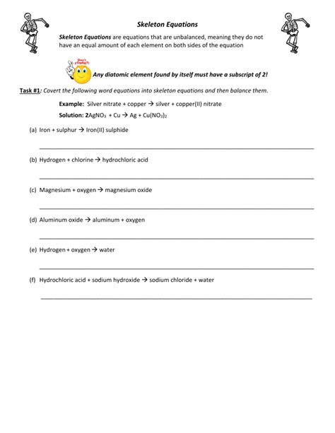 Skeleton Equations Worksheet