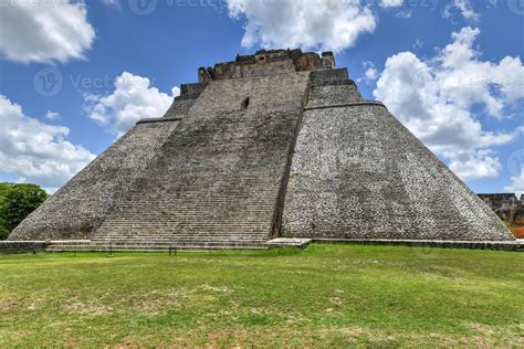 The Pyramid of the Magician at Uxmal, Yucatan, Mexico. It is the ...