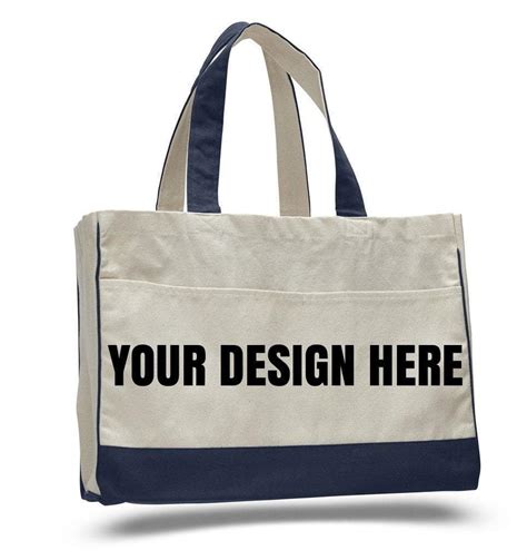 Custom Cotton Canvas Tote Bag With Inside Zipper Pocket | BAGANDCANVAS.COM