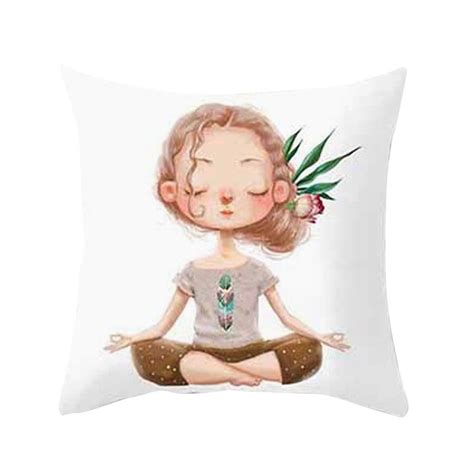 Yoga Girl Meditation Throw Pillow Cover • The Fab Yogi™