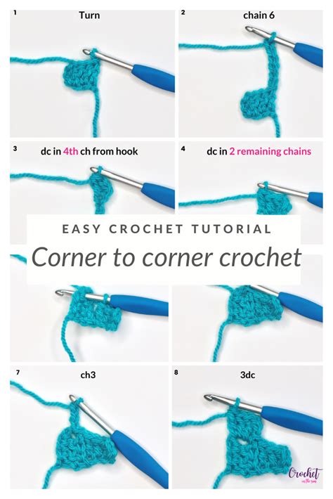 How to corner to corner crochet. Step-by-step photo tutorial.