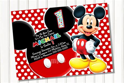 Mickey Mouse Invitation Template Fresh Free Mickey Mouse Templa ...