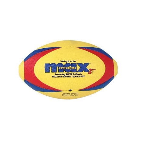 SportimeMax ProRubber Rugby Ball, Size 5, Yellow with Red/Blue Pattern - Walmart.com - Walmart.com