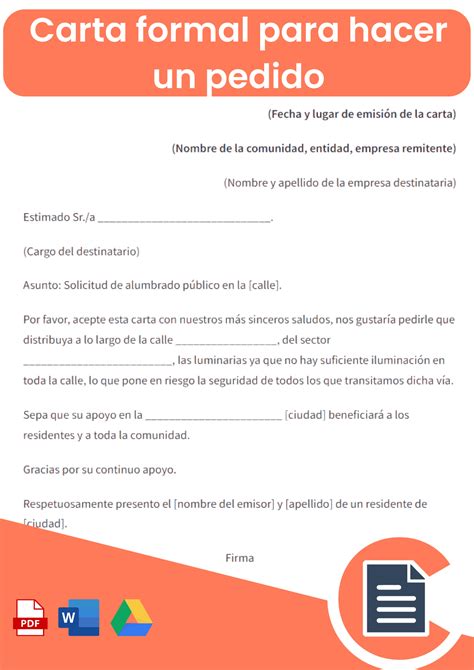 Carta Formal Para Hacer Un Pedido Descargar En Word Pdf | sexiezpix Web ...