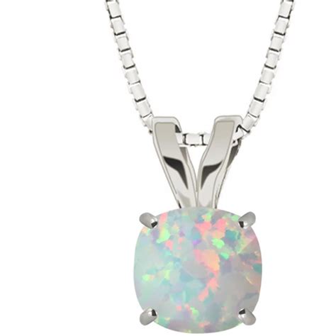 Sterling Silver Created Opal Pendant | Gemstone Necklaces | Jewelry & Watches | Shop The Exchange