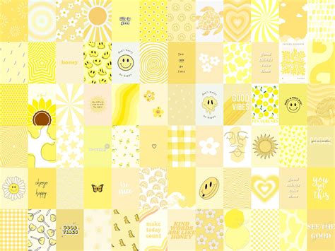 Yellow Aesthetic Wall Collage Kit | lupon.gov.ph