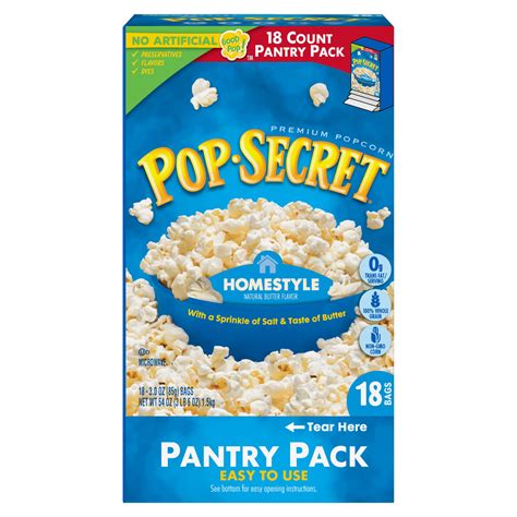 Pop Secret Microwave Popcorn, Homestyle, 18 Ct - Walmart.com - Walmart.com