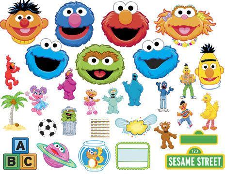 Sesame Street Characters, Frames, Elements And Head Clip Art Elmo ...