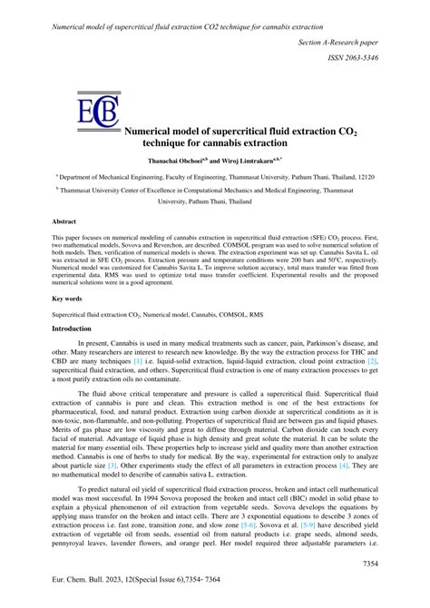 (PDF) Numerical model of supercritical fluid extraction CO2 technique for cannabis extraction ...