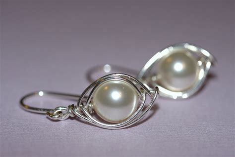 Sterling Silver Pearl Earrings - Etsy