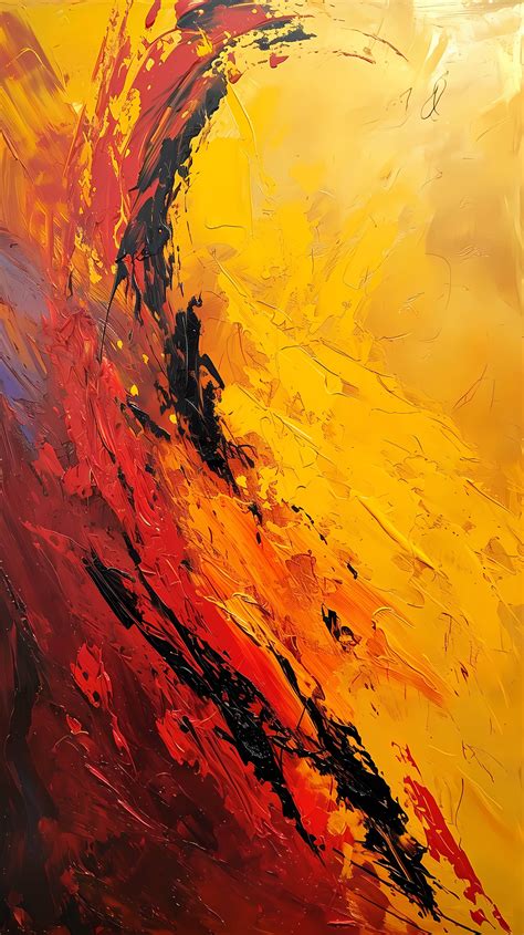 abstract art, modern painting, colorful abstract, red and yellow ...