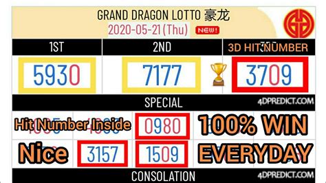 GRAND DRAGON LOTTO 4D CHART 22.5.2020 - YouTube