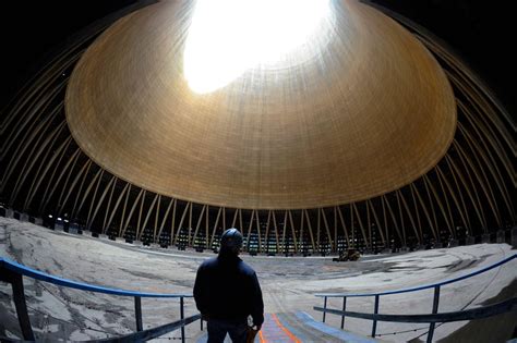 Inside of a shutdown cooling tower at a nuclear power plant : pics