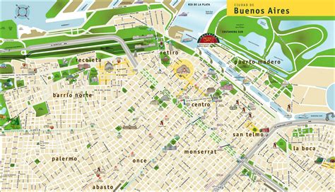 Large detailed travel map of Buenos Aires city. Buenos Aires city large detailed travel map ...