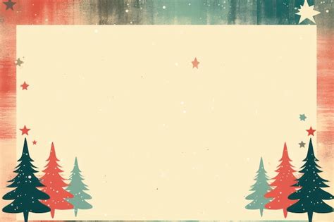 Premium Photo | Retro Christmas card design with empty space in the center