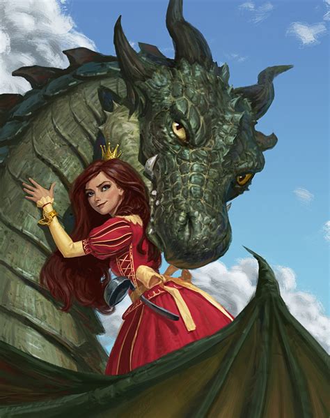 Princess and the Dragon: fantasy characters digital artwork [Artist: Nikita Volobuev] - Original ...