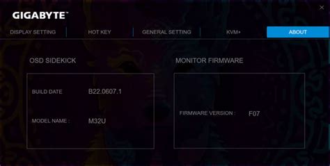 OSD Sidekick does not show Firmware Update Options. : r/gigabyte