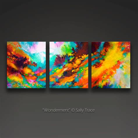 "Wonderment" Original Abstract Fluid Art Triptych Painting | Abstract painting print, Triptych ...