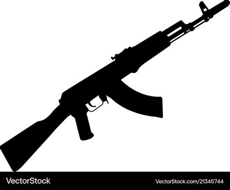 Silhouette Ak 47 Kalashnikov Machinegun Vector Image | Free Nude Porn Photos