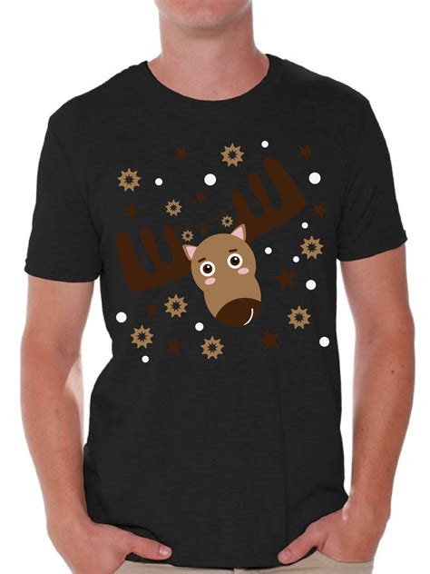 Awkward Styles Ugly Christmas Deer Tshirt for Men Funny Christmas Shirts Reindeer Ugly Christmas ...