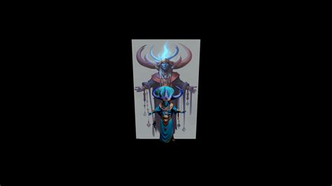 Blue Wizard with Horned Headdress A wizard wi - Download Free 3D model ...