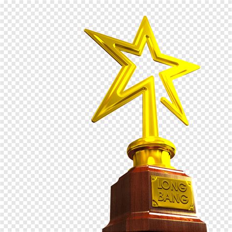 Golden Stars Award Microsoft PowerPoint Template Trophy, Golden Star trophy, golden Frame, stars ...