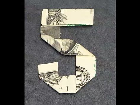 Fold Origami Dollar Bill Number 5 | Dollar bill origami, Dollar origami ...