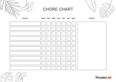 Printable Adult Chore Chart