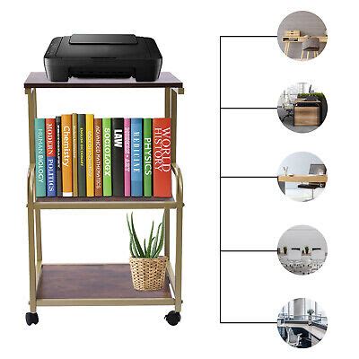 3 TIER PRINTER Cart Stand Office Rolling Printer Table w/ Wheels ...