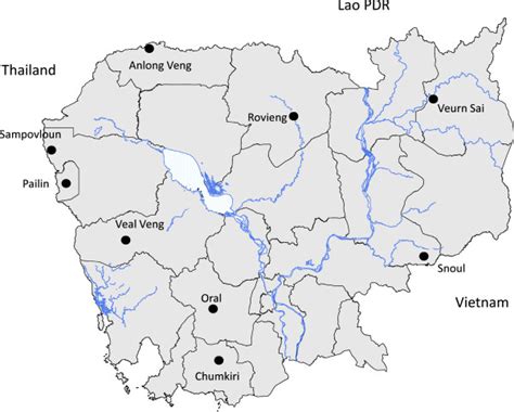 Location of the study sites, Oral, Kampong Speu province, Cambodia. | Download Scientific Diagram