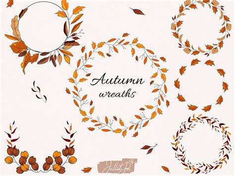 Fall Wreath Clipart Autumn Wreath PNG Frames Fall Clipart | Etsy