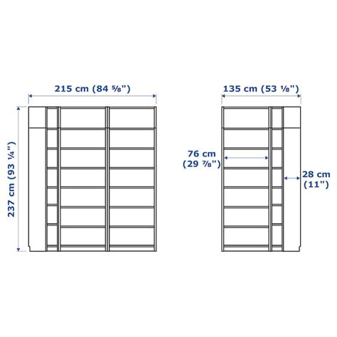 BILLY bookcase, white, 845/8/531/8x11x931/4" - IKEA