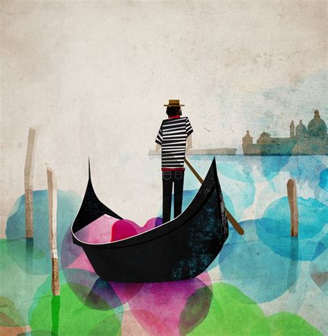 illustration of a Venice gondola | Illustration art, Art challenge, Illustration