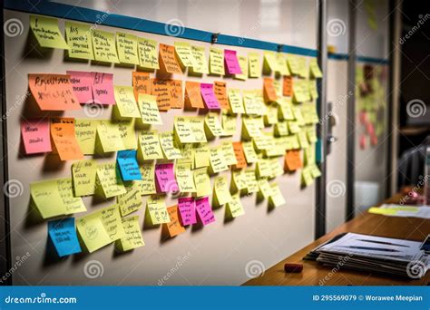 Brainstorming Text on Sticky Note Stick on Board in Meeting Room. Generative AI Stock Image ...