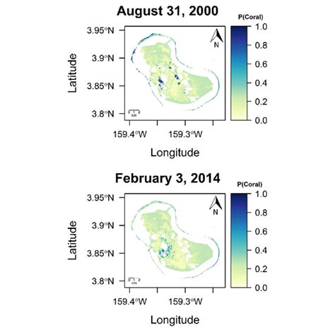 Posterior probability map for the Tabuaeran Island area of interest ...