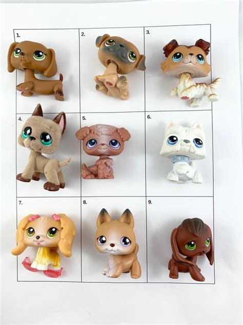 4pcs/Lot Set Littlest Pet Shop LPS Dog Dachshund Dog Collie Cat Kitty Figure Toys Rare With ...