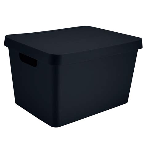 Simplify Large Vinto Storage Box with Lid in Charcoal - Walmart.com ...