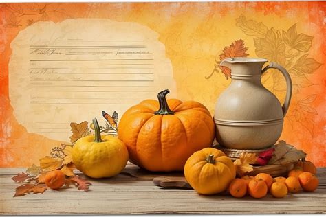 Vintage Autumn Pumpkins Paper Art Free Stock Photo - Public Domain Pictures