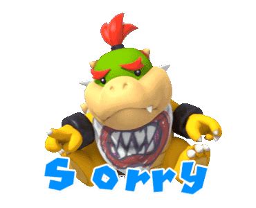 an image of a cartoon character with the words sorry