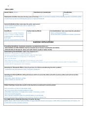 sumatriptan drug card.docx - DRUG CARD: Generic Name: Imitrex Trade Name s : Sumatriptan ...