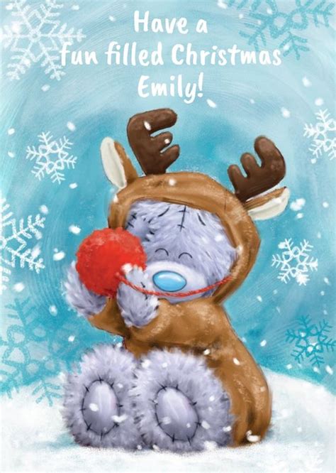 Me To You Tatty Teddy Reindeer Costume Personalised Christmas Card ...