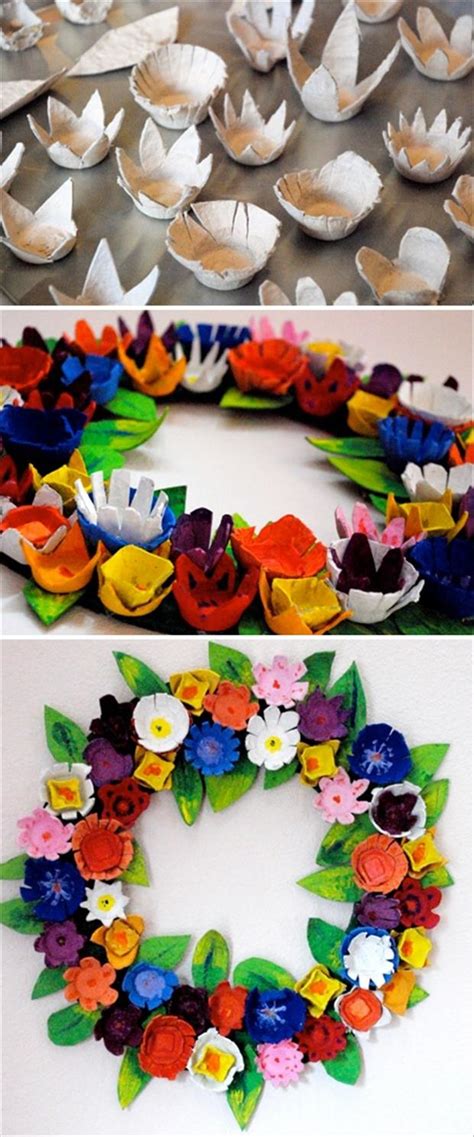 Easy Easter DIY Crafts- Egg carton wreath - Dump A Day