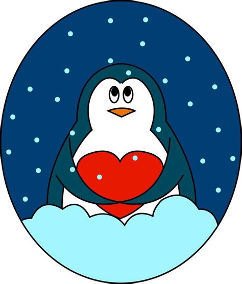 Penguin on snow, illustration, vector on white background. 13822704 ...