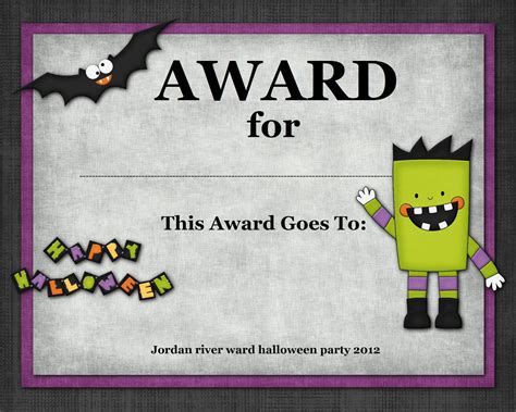 Halloween Costume Contest Certificate Templates