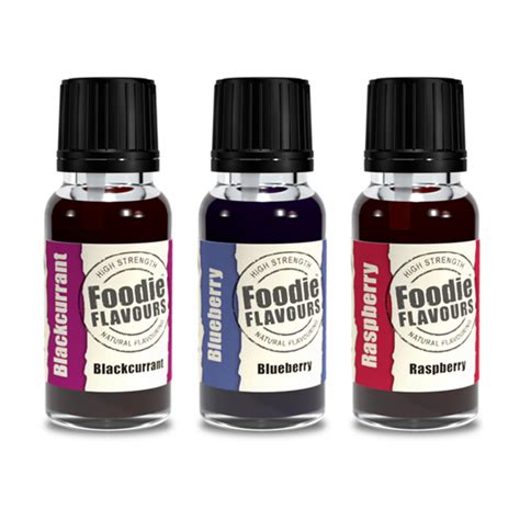 Berry Flavours Set - Blackcurrant, Blueberry & Raspberry Natural Food ...