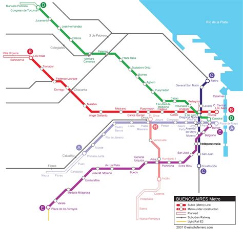 Buenos Aires Metro Map (subway) - MapSof.net