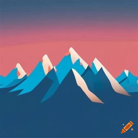 Minimalist cartoon mountains illustration