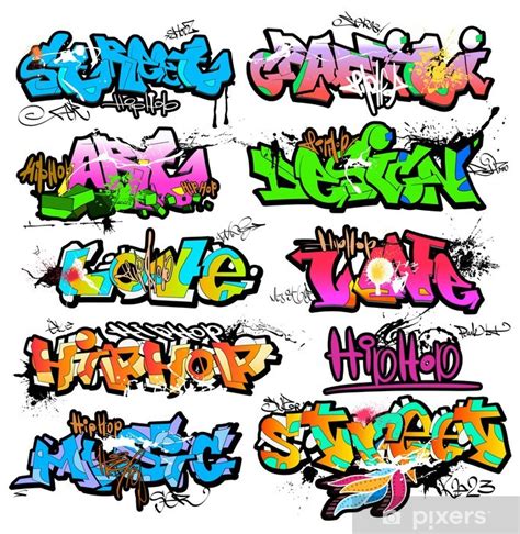 Sticker Graffiti wall vector urban art - PIXERS.HK