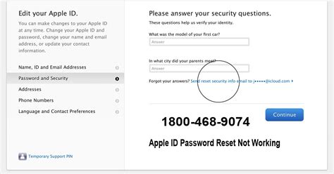 Apple ID Password Reset Not Working @ 1800-468-9074